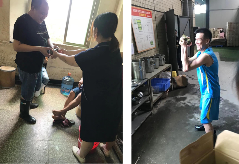 公司工会组织端午节包粽子活动